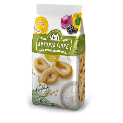 TARALLI PUGLIESI OLIVE, CIPOLLA E PEPERONI 400G